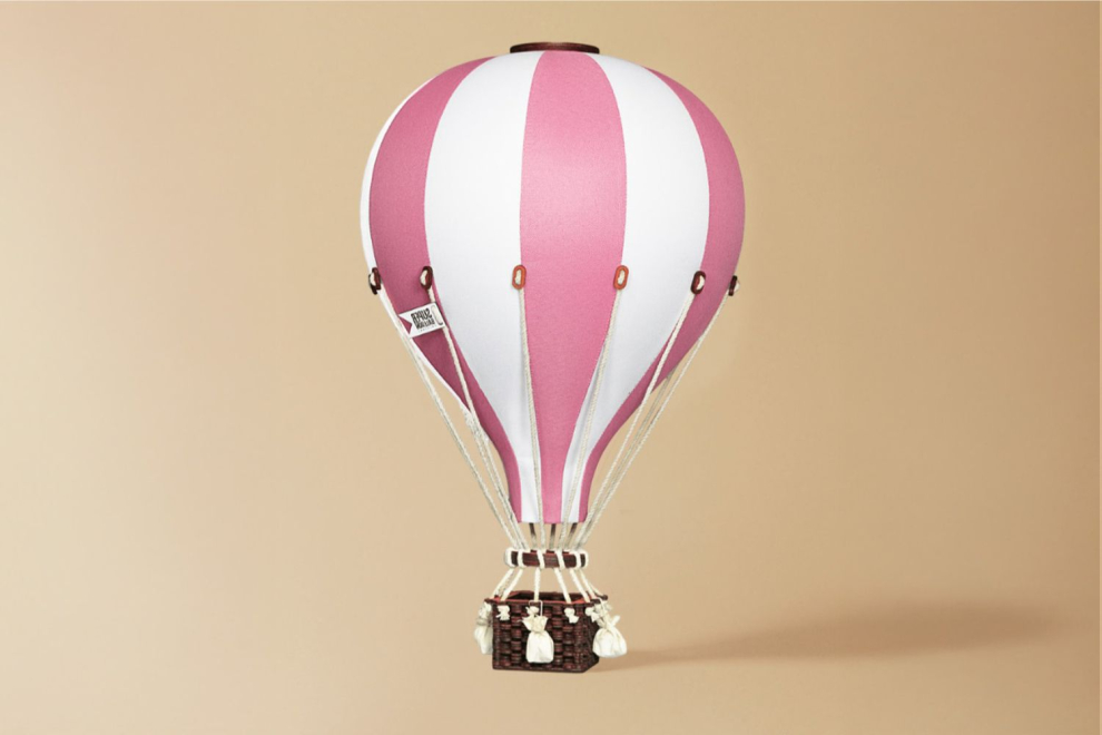 Beige & weißer Heißluftballon - Größe: L