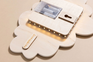 Lampe Nuage souriant - Blanc - Piles