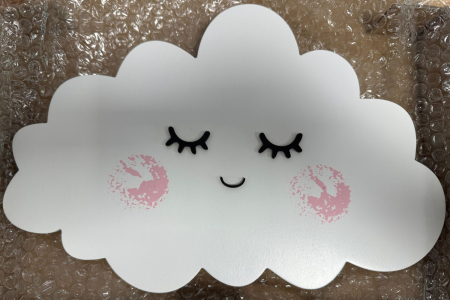 Lampe Nuage souriant - Blanc - Piles