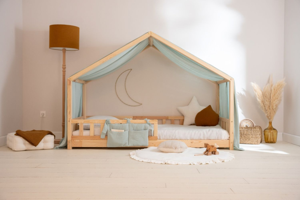 Véu de cama casinha Princípezinho - Modelo DK - 140x360cm