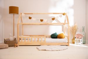 House Bed DK 90x190 - Natural Wood