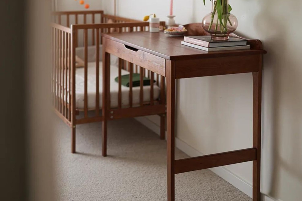 Desk and chair with magnetic board
