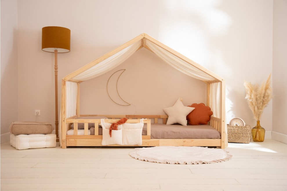 Hausbett-Himmel Camel Goldpunkte - Modell DK - 140x480