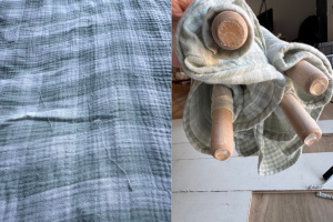 Tipi en Mousseline à Carreaux avec Tapis - Menthe