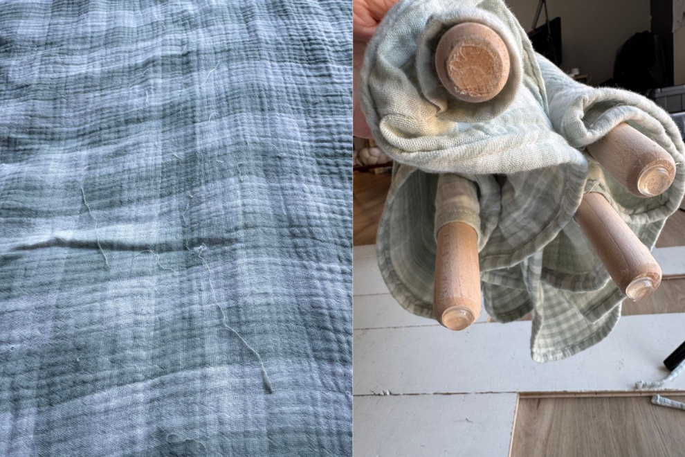 Tipi en Mousseline à Carreaux avec Tapis - Menthe