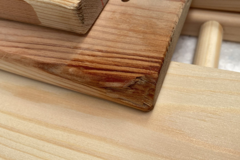 Brasilia Bed with Drawer 90x190cm - Natural Wood - Side Entry