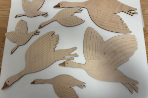 Wooden Goose Set Wall Decoration