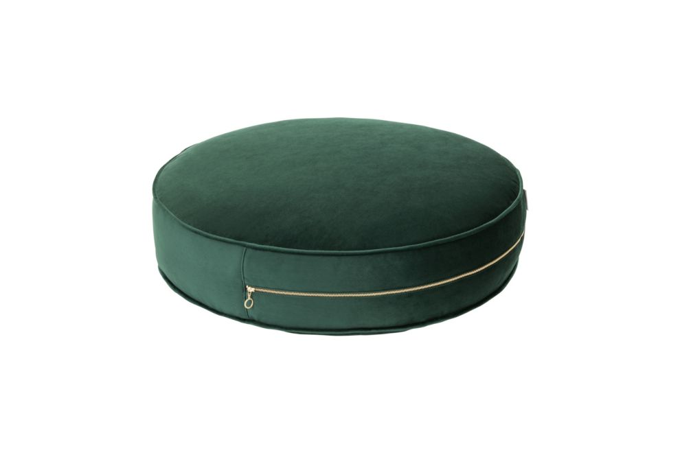 Velvet Dark Green Pouffe