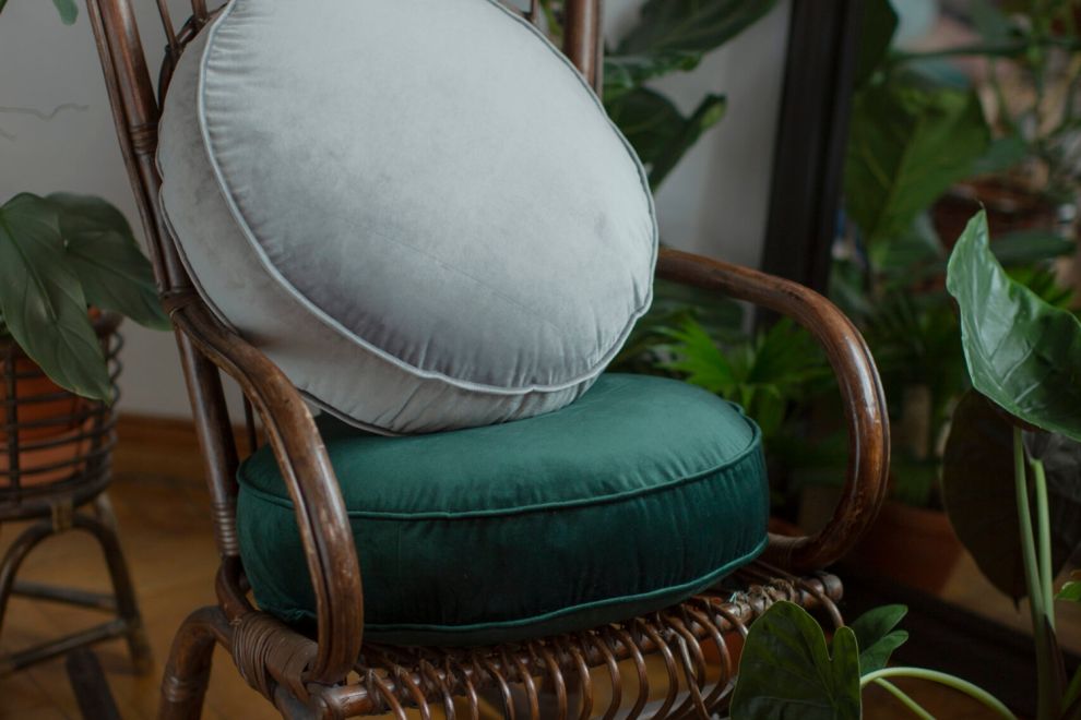 Velvet Dark Green Pouffe