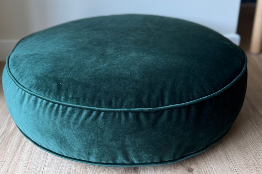 Velvet Dark Green Pouffe