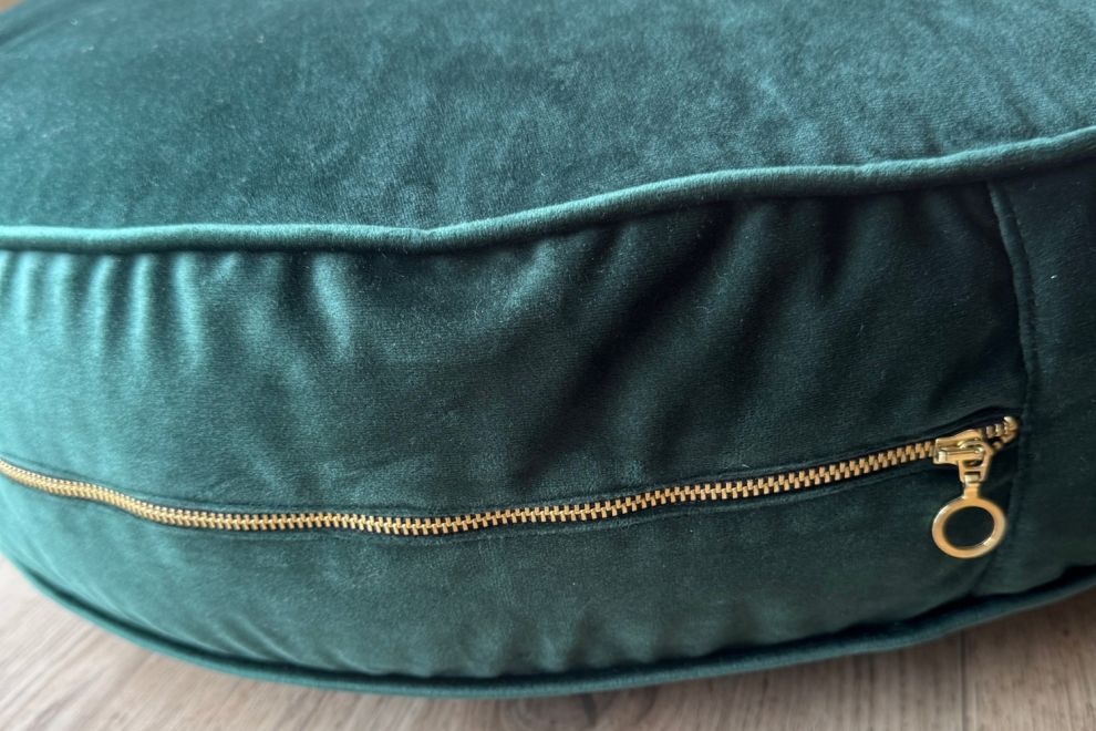 Puf Terciopelo Gris Oscuro