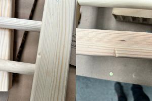 Brasilia Bed 80x160cm - Natural Wood - Side Entrance - 10cm from the floor