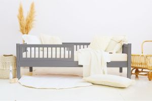 Cama Brasília 80x180cm - Madeira Natural - Entrada Lateral - 20cm do chão