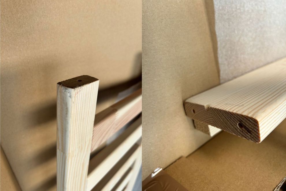 Letto a Capanna DBT 90x190cm - Legno Naturale - Con 1 Cassetto Contenitore