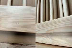 Cama Casita DP 140x200cm - Madera Natural - En el suelo