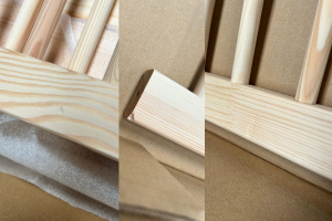 Kinderbett Brasilia Premium 90x190cm - Naturholz - Seitlicher und Zentraler Einstieg - Auf dem Boden