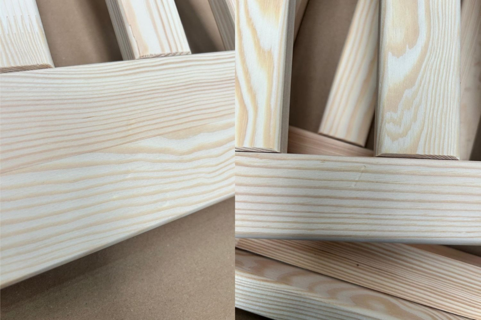 Dakar Premium Bed 140x200cm - Natural Wood - Side and Centre Entrance - On the floor