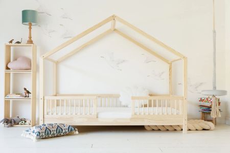 Hausbett DB Premium 90x190cm - Naturholz - Ebenerdig