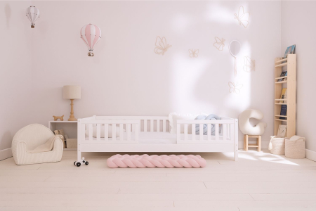 Dakar Premium Bed 90x190cm - White - Side and Centre Entrance - 20cm