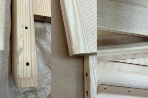 Lit Superposé WT 90x190cm - Bois Naturel - 2 Tiroirs de Rangement 