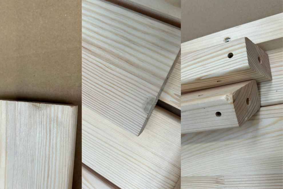 Lit Superposé WT 90x190cm - Bois Naturel - 2 Tiroirs de Rangement 