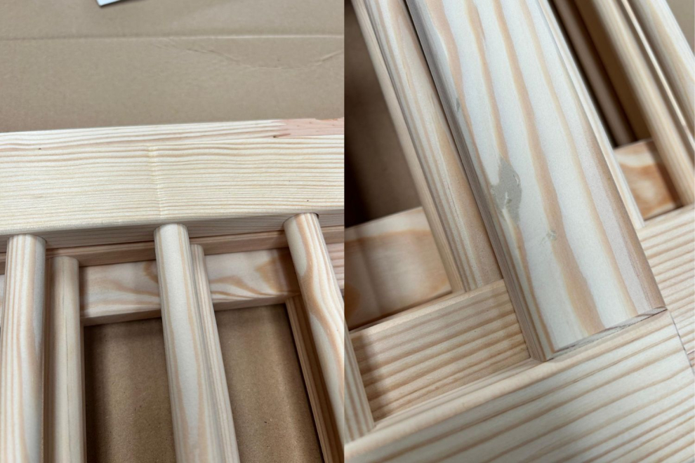 Lit Brasilia Premium 90x190cm - Bois Naturel - Entrée Latérale et Centrale - 10cm du sol