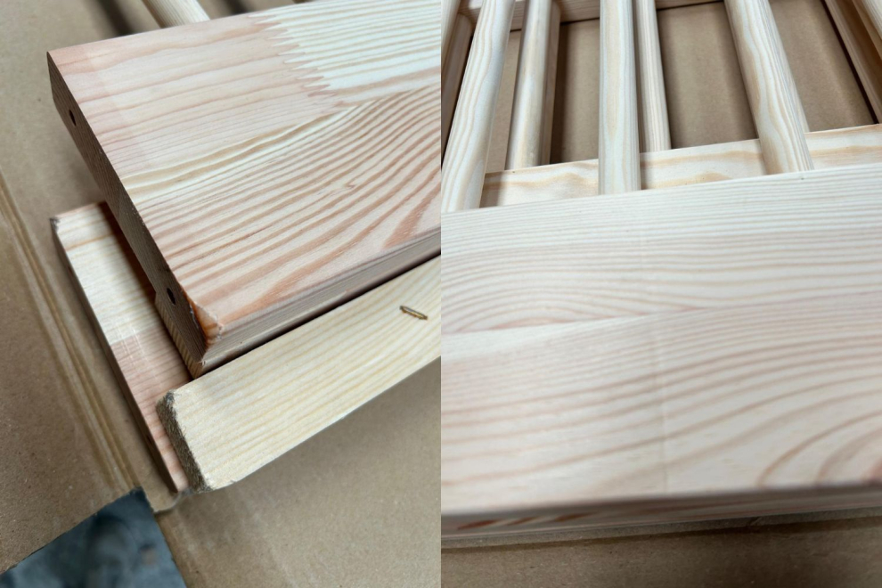 Cama Brasilia Premium 90x190cm - Madera Natural - Entrada Lateral y Central - 10 cm del suelo