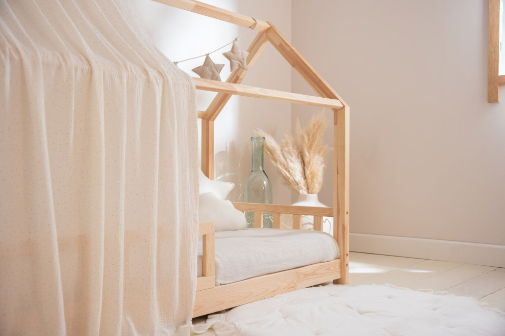 Véu de cama casinha Bege Areia - Modelo DK